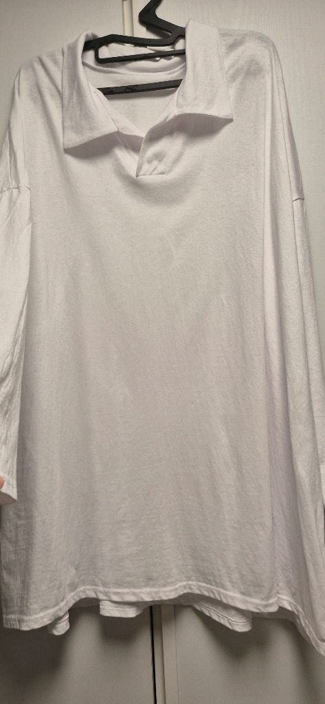 오버핏 롱 카라 티셔츠--3