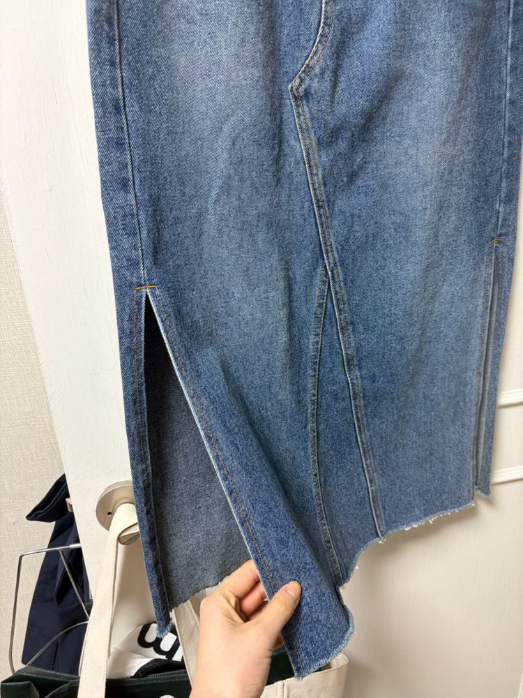 톰브라운 청치마 미디기장 1사이즈--2