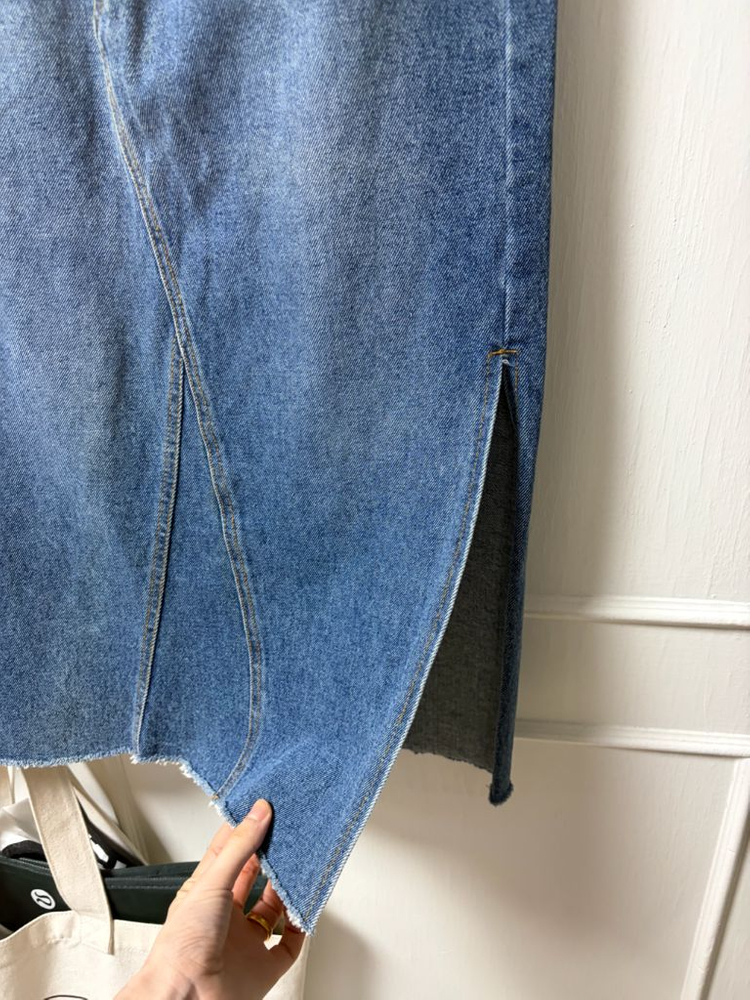 톰브라운 청치마 미디기장 1사이즈--3