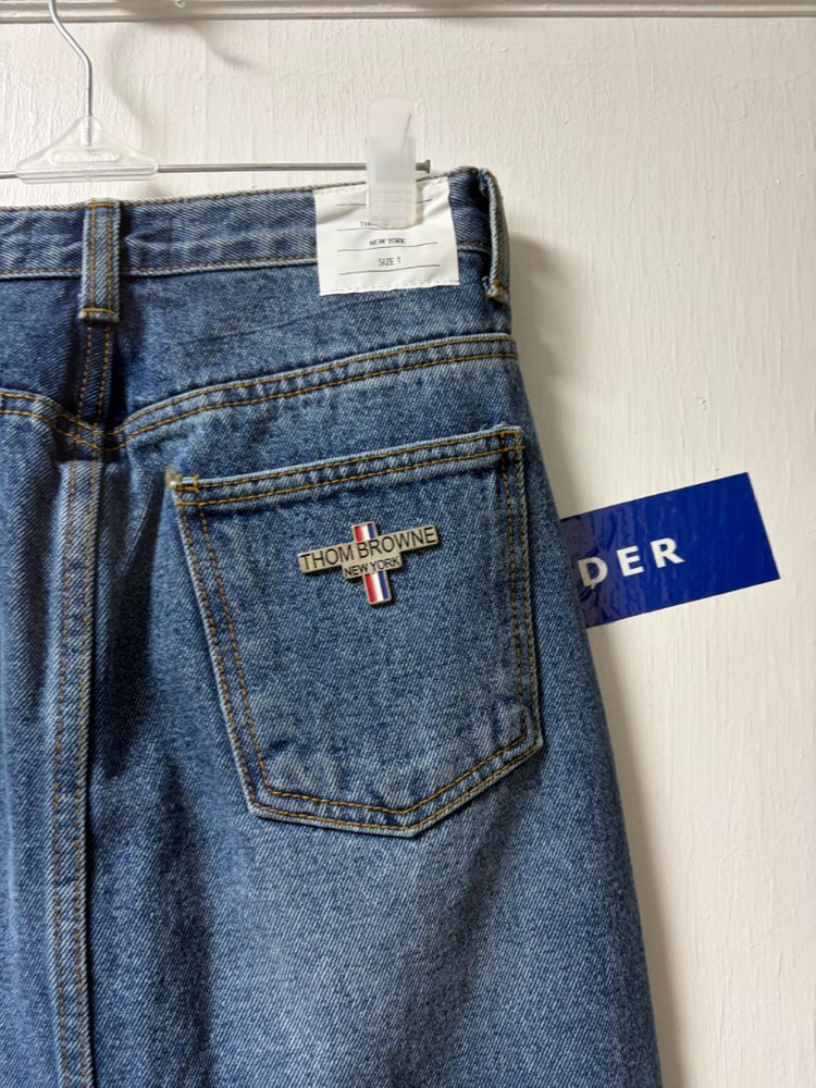 톰브라운 청치마 미디기장 1사이즈--5