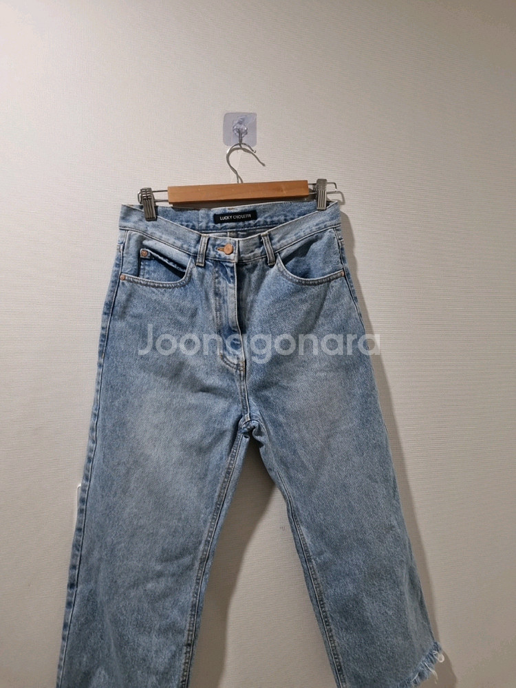 럭키슈에뜨 데님 크롭 팬츠--1