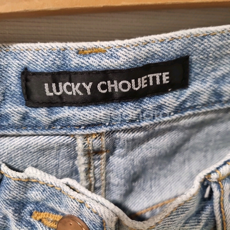 럭키슈에뜨 데님 크롭 팬츠--3