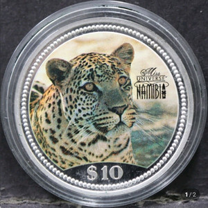 나미비아 1995년 10달러 표범 은화
