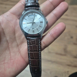 카시오 브라운 가죽 시계 3회착용 박스포함