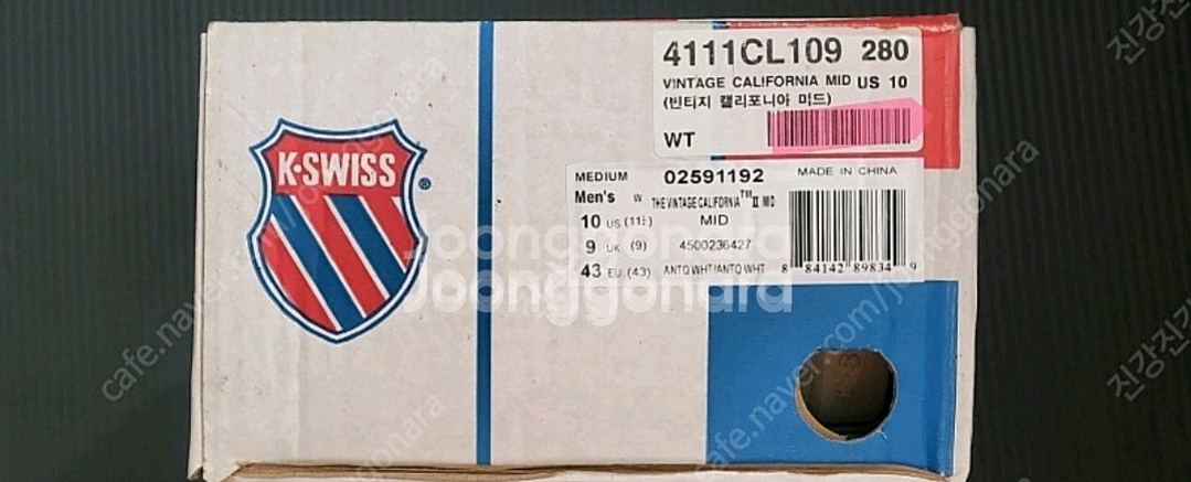 K SWISS VINTAGE CALIFORNIA MID 280mm 박스정품--4