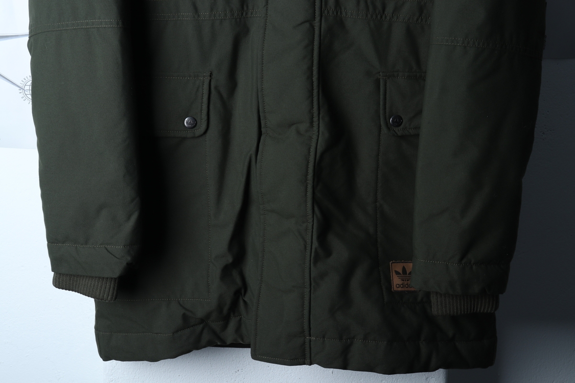 (M-L) 아디다스 패딩 점퍼자켓 야상 카키 밀리터리--4