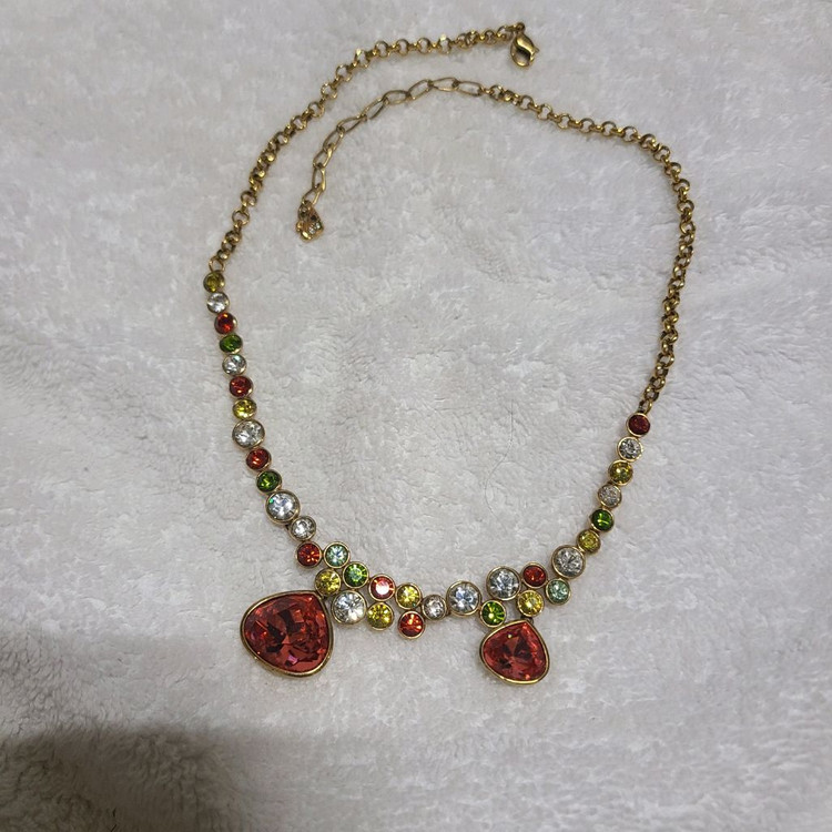 정품 스와로브스키 유색목걸이--0