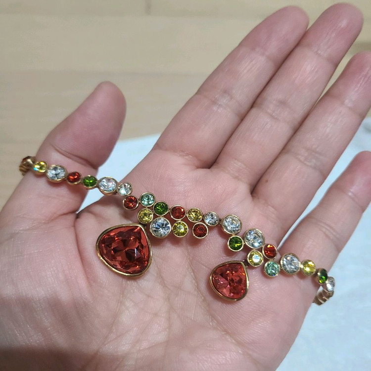 정품 스와로브스키 유색목걸이--1