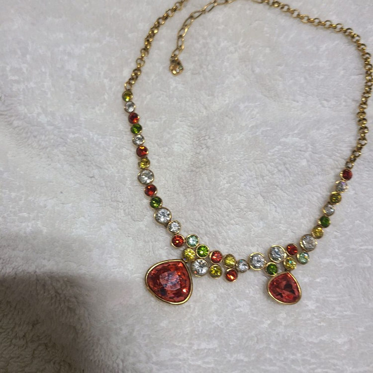 정품 스와로브스키 유색목걸이--2