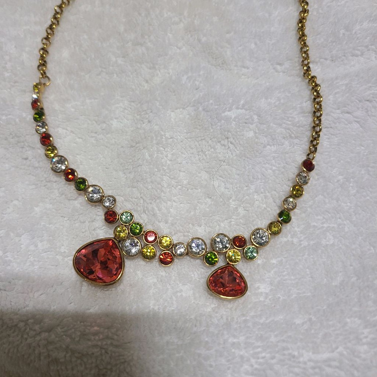 정품 스와로브스키 유색목걸이--4