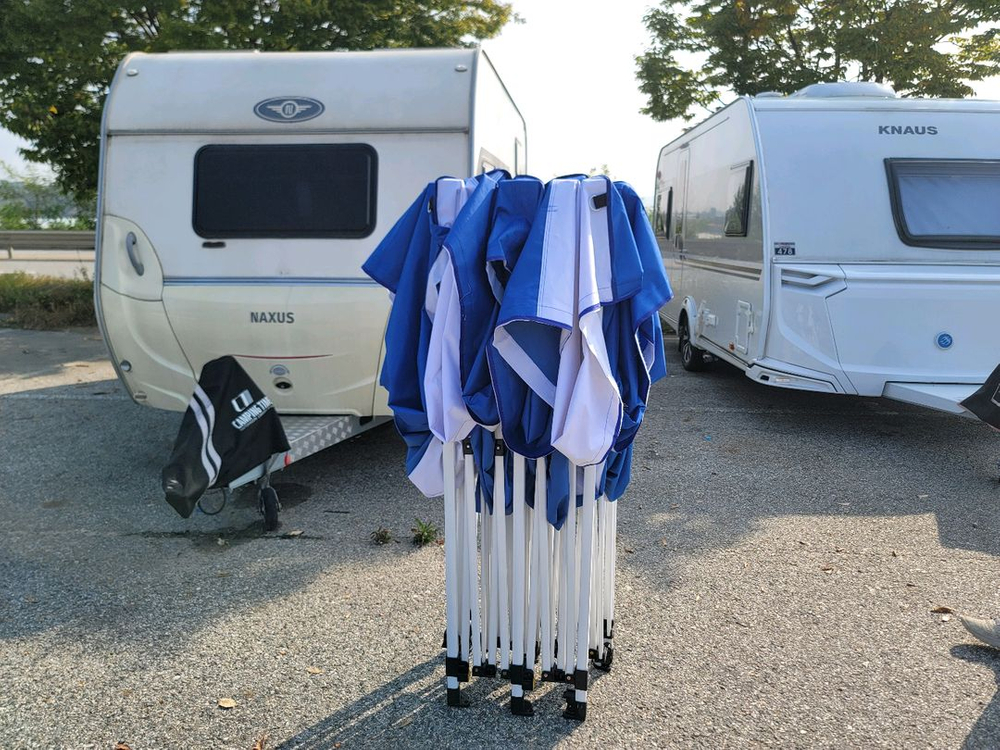 미개봉 자바라 전면 투명창 3x6 캐노피 천막 접이식 이동식 천막--1