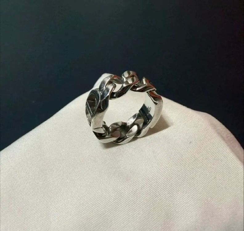 디올 CD아이콘 체인 링크 반지--1