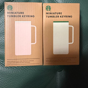 스타벅스 미니어처 텀블러 키링 (핑크, 흰색) 새상품