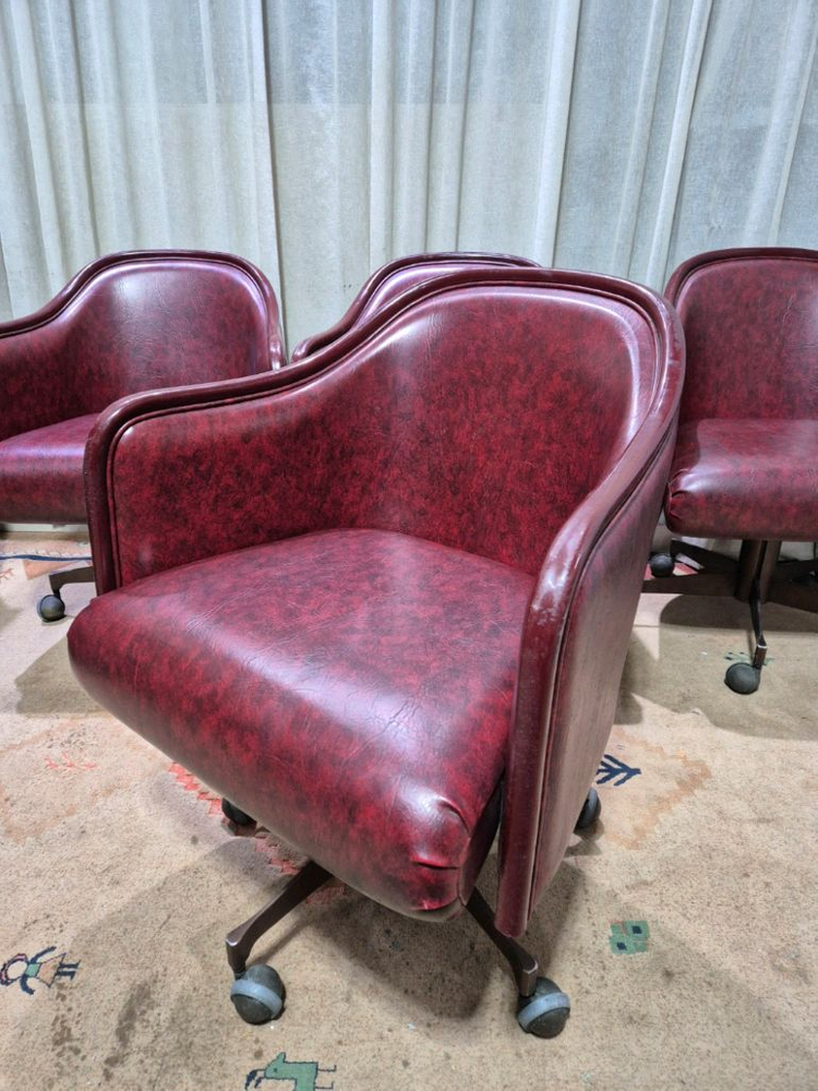 빈티지 미드센츄리 모던 가죽의자x4--1