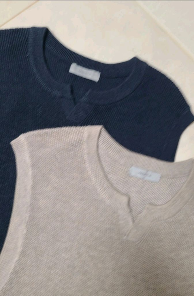 프로젝트엠 니트 스웨터 조끼 베스트 남성 95 네이비 베이지--1