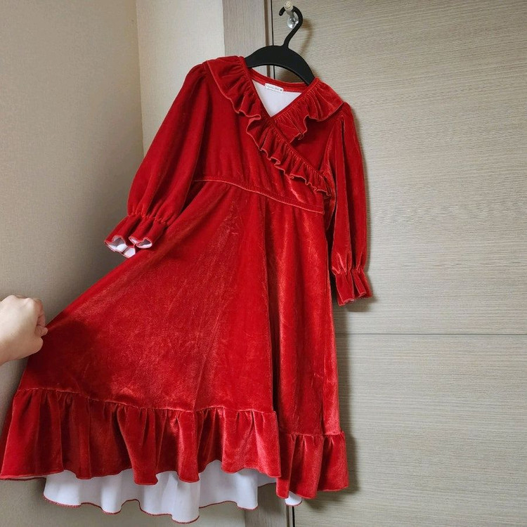 벨벳원피스 6살사이즈 이미지