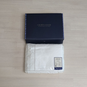 크라운구스 플리에 이불 베개 커버 세트 라지킹 사이즈 아이보리 화이트