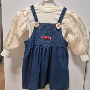 여아 데님원피스 벌룬티셔츠 일괄 100-110사이즈