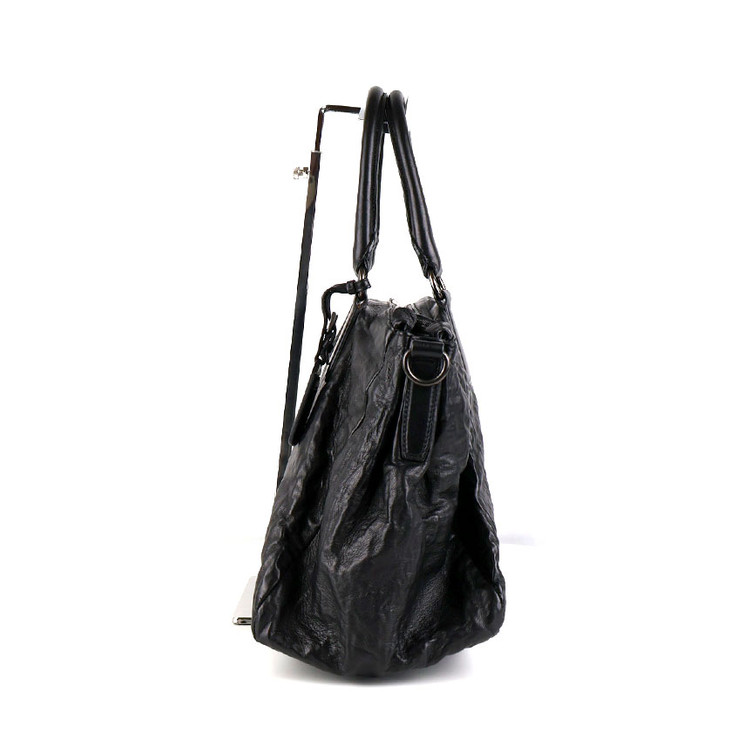 [중고명품다올] 프라다 나파 링클 가죽 토트 숄더백 블랙 BL0743--2