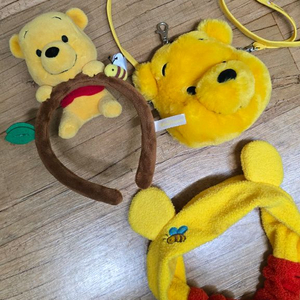 마지막 가격 내림) 디즈니 푸우 머리띠/가방/헤어밴드 세트