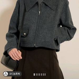 SJSJ 울 니트 칼라 크롭 자켓 다크그레이 44 랑방 마인 타임 더캐시미어 시스템