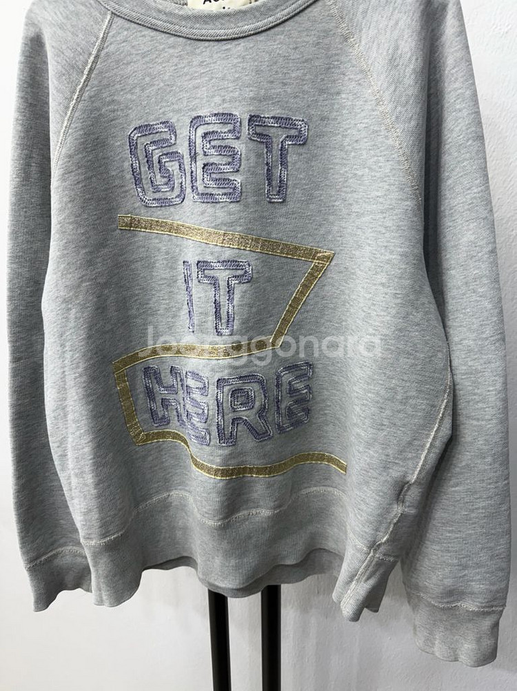 정품) 아크네스튜디오 여성 컬리지 패치 그레이 맨투맨 XS--2