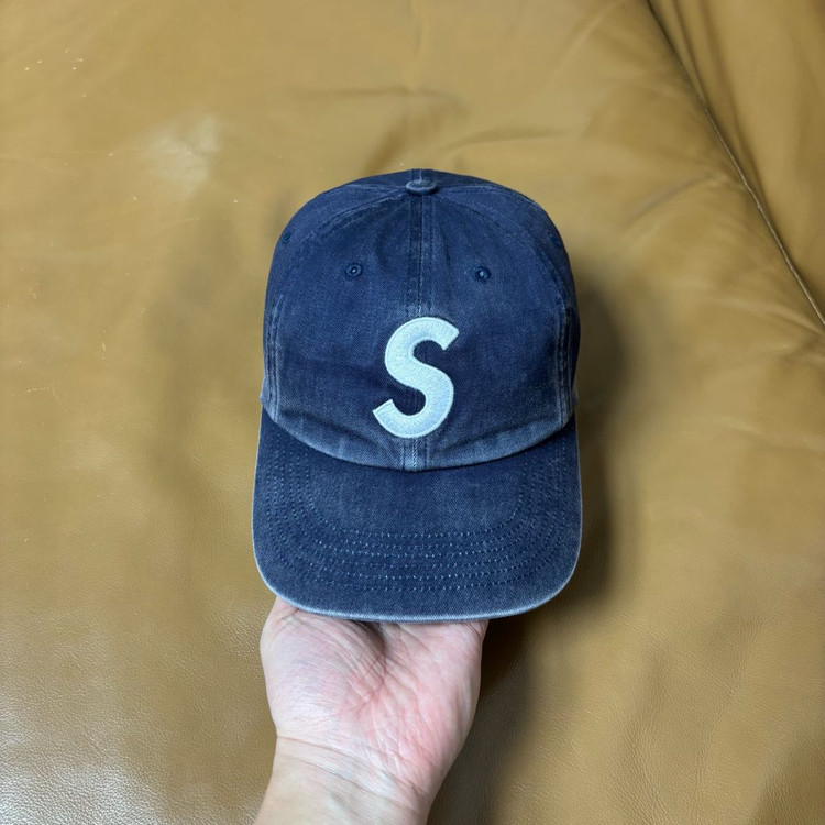 슈프림 S로고 6패널 볼캡 모자 23fw 피그먼트 네이비--1