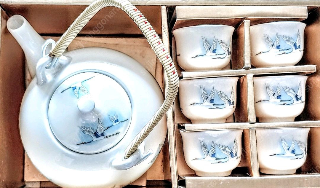 1988년 행남사 주전자1개 + 잔6개 셋트 / 박스채--0