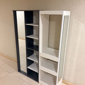 시스템행거 수납장 거울장 전신거울 옷장 세트 그레이&화이트컬러