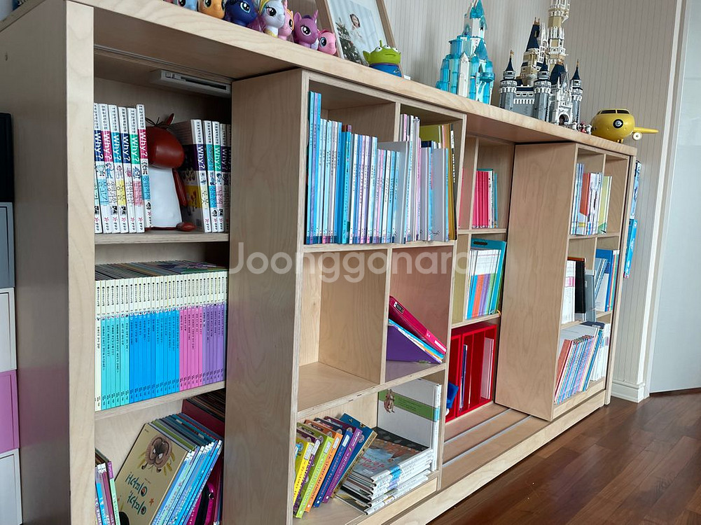 컴프프로 자작나무 슬라이딩 책장 2400--1