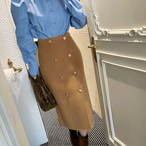 줄로그 울 핸드메이드 치마