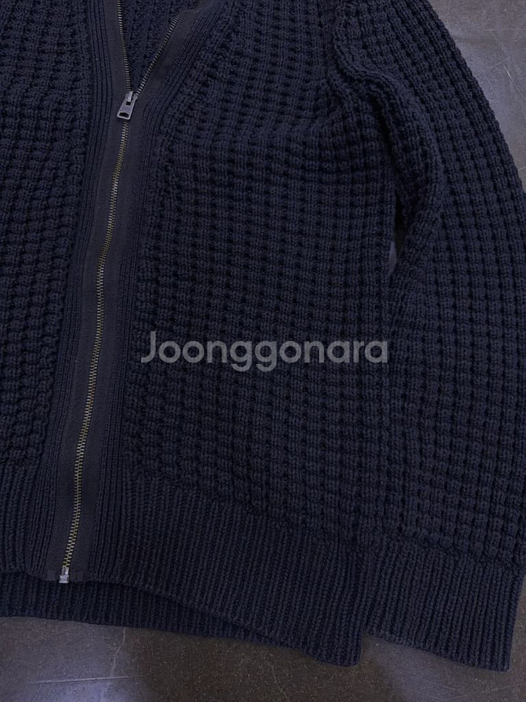 올세인츠 케이블 집업 니트 스웨터 집업 가디건 블랙 M--4