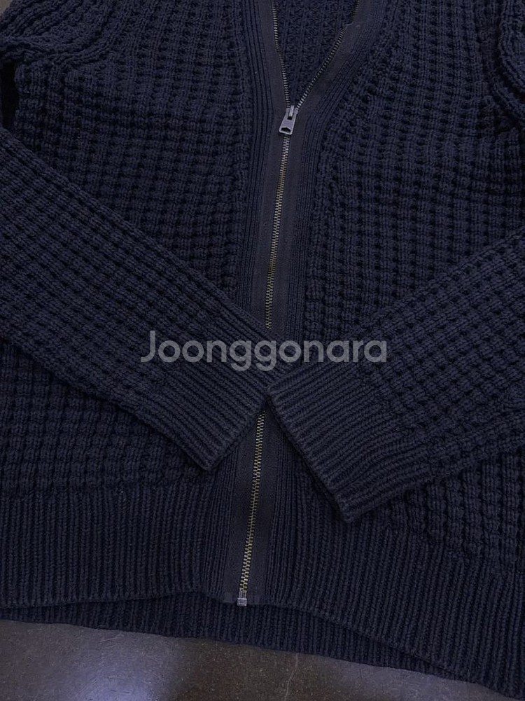 올세인츠 케이블 집업 니트 스웨터 집업 가디건 블랙 M--5