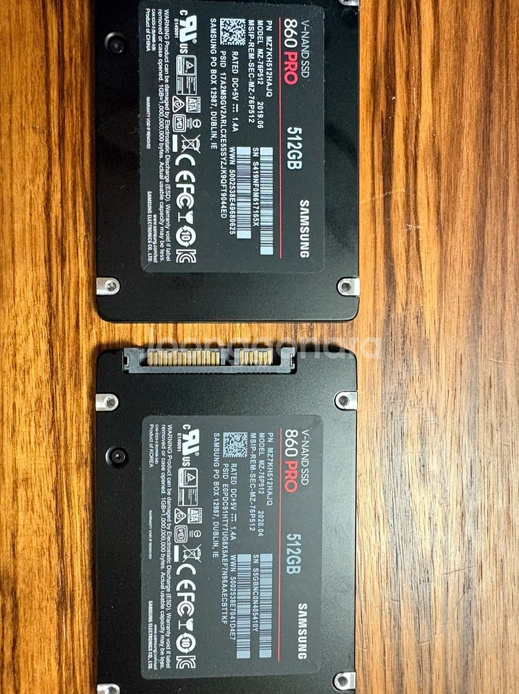 삼성 860 PRO SSD 512GB 2개 세트--2