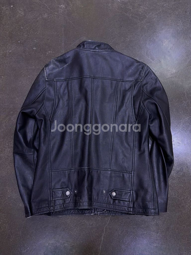 L 옴므 빈티지 양가죽 레더 싱글 라이더자켓 블랙 M--1