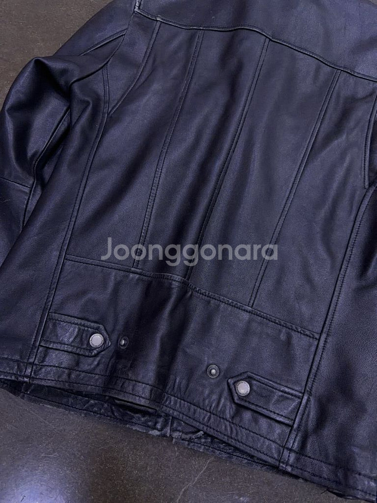 L 옴므 빈티지 양가죽 레더 싱글 라이더자켓 블랙 M--7