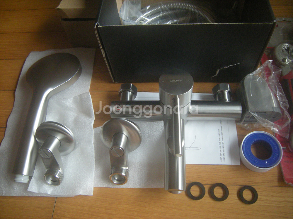 스텐무광sus304샤워수전+만능렌치(사은품 테프론 테이프)/이케아 한샘 일룸 욕실주방인테리어쇼품 가구가전 아이폰--4