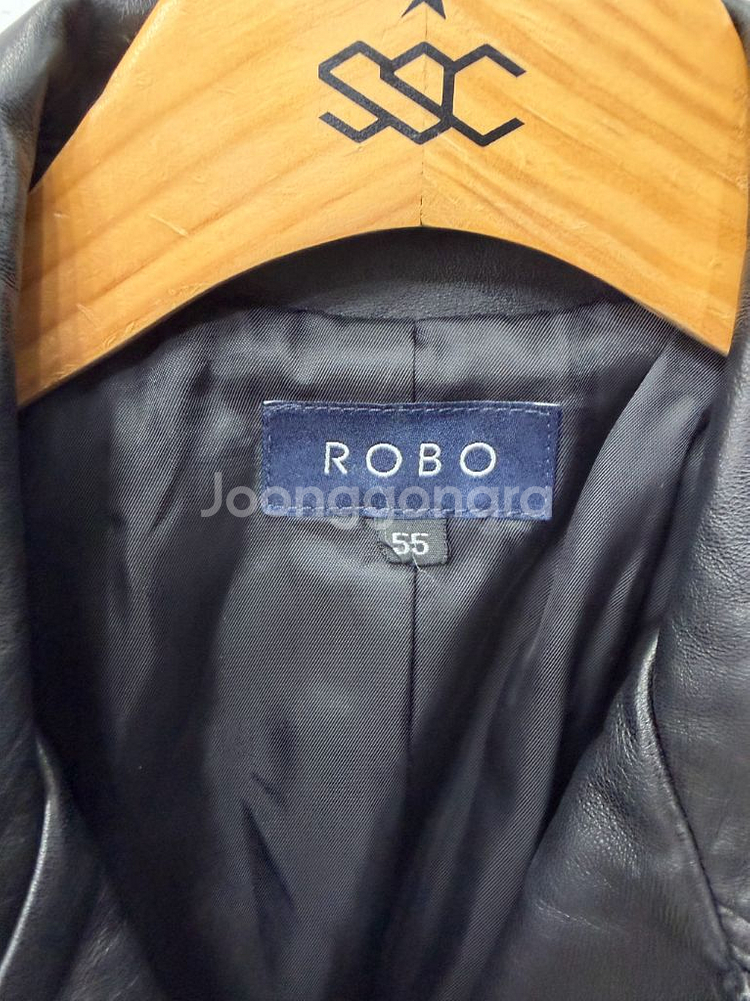정품) ROBO 로보 블랙 가죽 라이더 양가죽 자켓 55--5