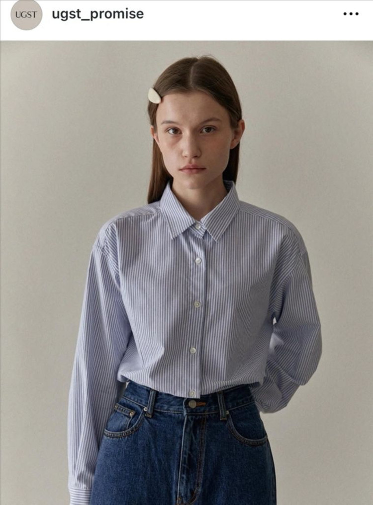 어그스트 UGST 스트라이프 오버핏 셔츠--1