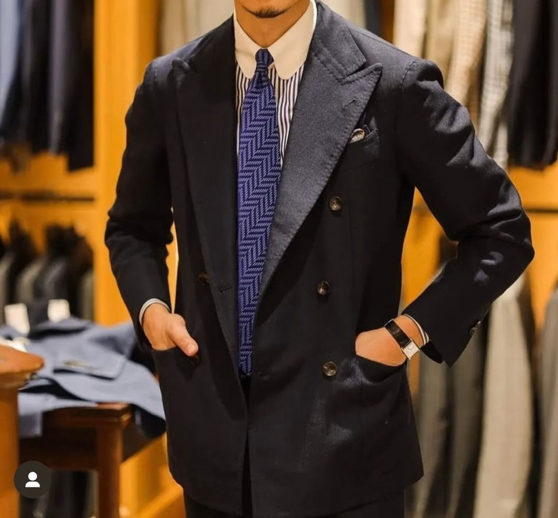 알폰소 시리카 네이비 더블수트 48--1