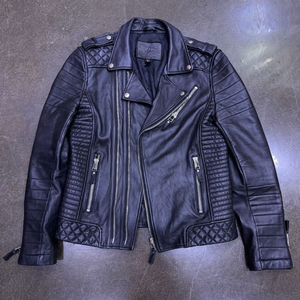 DP 빈티지 퀼팅 바이커 더블 지퍼 엠보싱 양가죽 라이더자켓 50