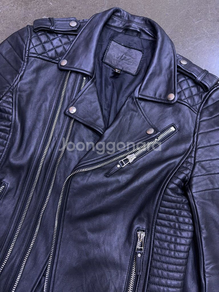 DP 빈티지 퀼팅 바이커 더블 지퍼 엠보싱 양가죽 라이더자켓 50--2
