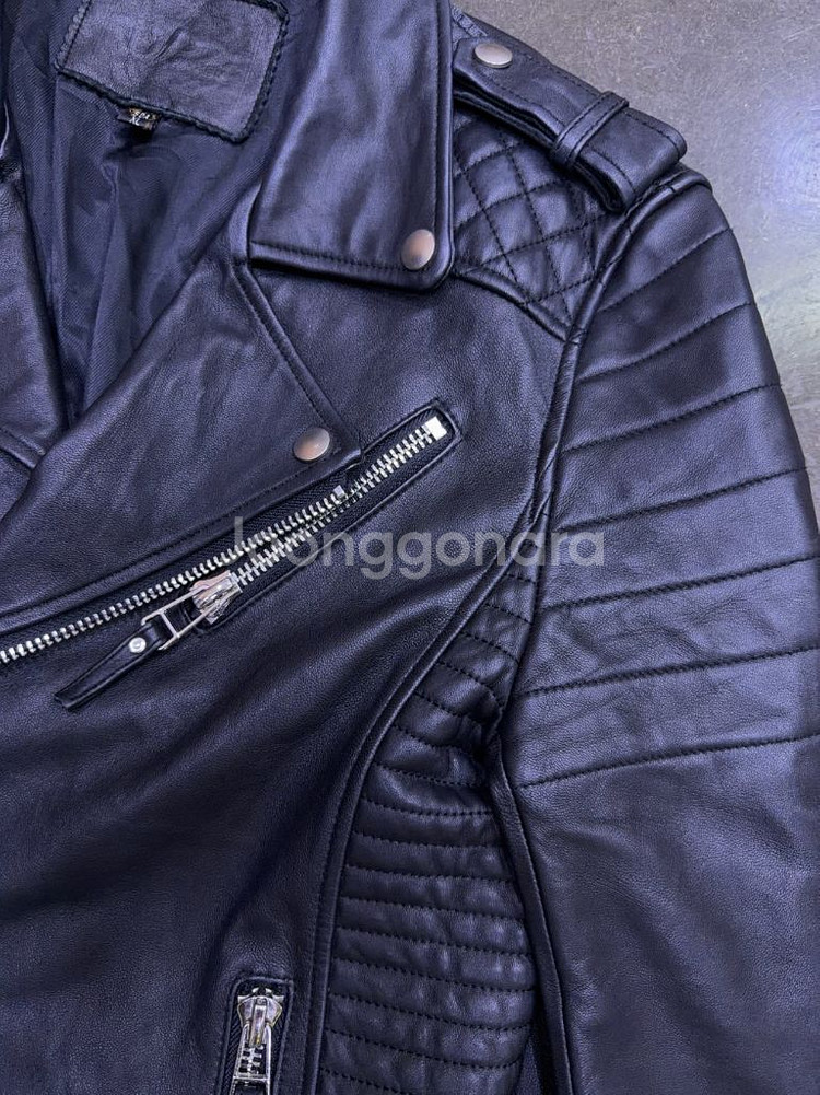 DP 빈티지 퀼팅 바이커 더블 지퍼 엠보싱 양가죽 라이더자켓 50--3