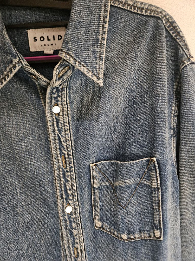 솔리드옴므 청남방 청자켓 트러커 데님남방 데님자켓 데님셔츠 팝니다! 이미지