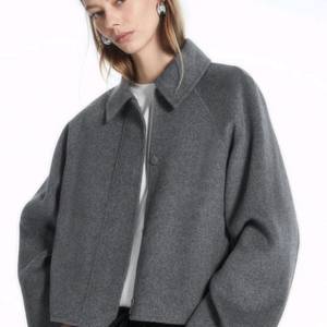 COS 코스 숏 더블 페이스 울 재킷 회색