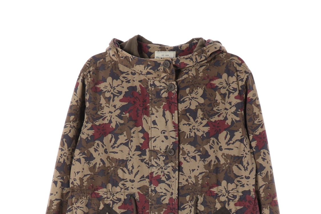 써스데이아일랜드 카키 플로럴 야상 밀리터리 피쉬테일 점퍼 S--3