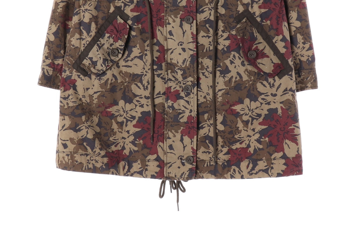 써스데이아일랜드 카키 플로럴 야상 밀리터리 피쉬테일 점퍼 S--4