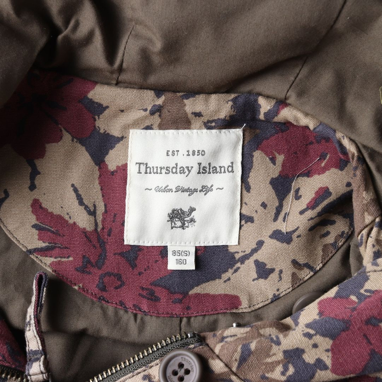 써스데이아일랜드 카키 플로럴 야상 밀리터리 피쉬테일 점퍼 S--5