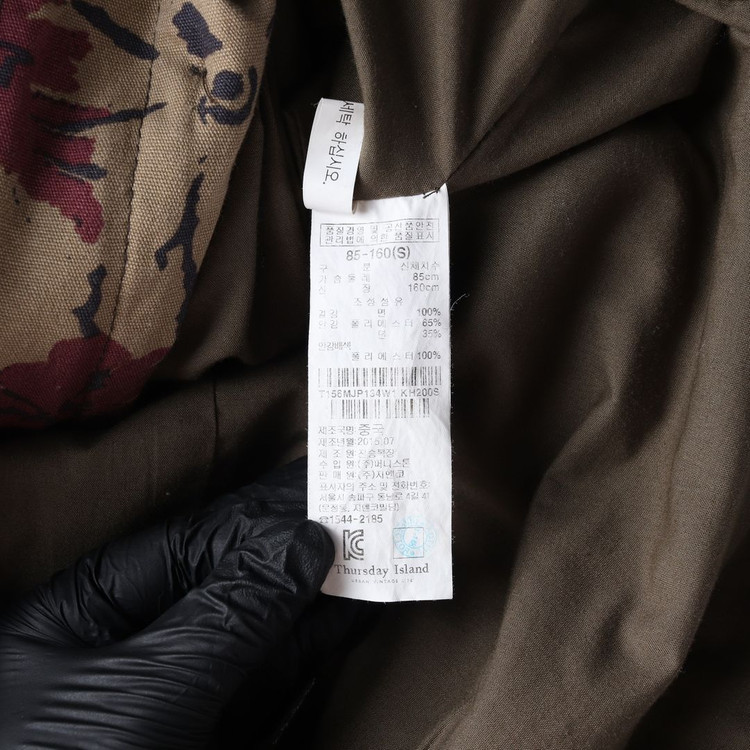 써스데이아일랜드 카키 플로럴 야상 밀리터리 피쉬테일 점퍼 S--6