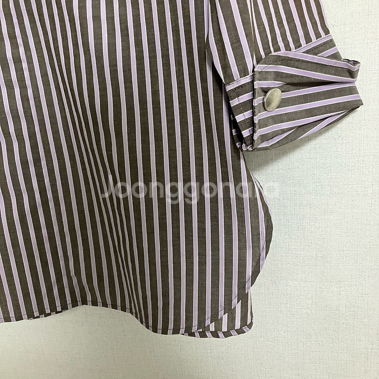 THE IZZAT 더 아이잗 스트라이프 셔츠 퍼플--2